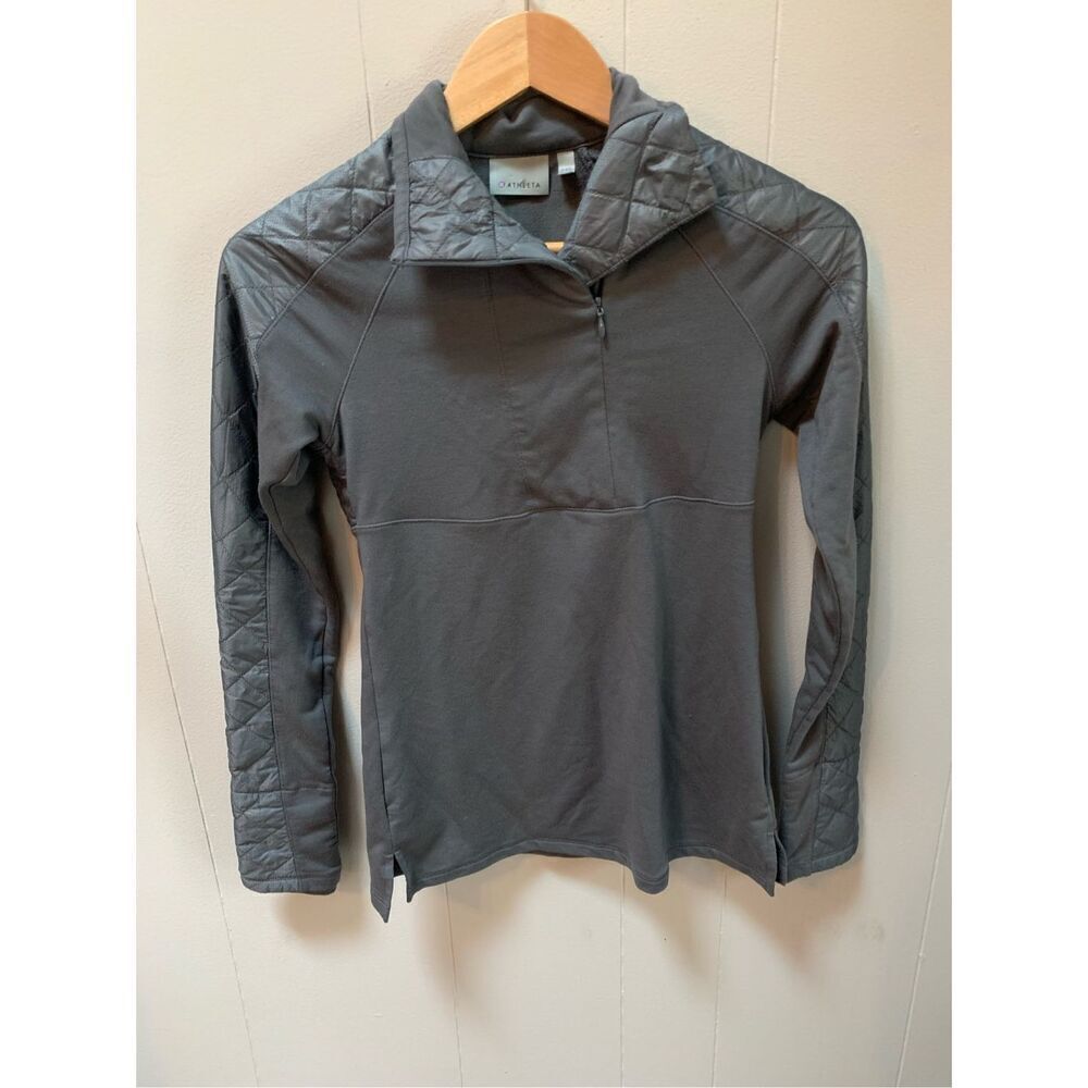 ATHLETA Quilted Half Zip Pullover Jacket Vortex Gray 138219 XXS